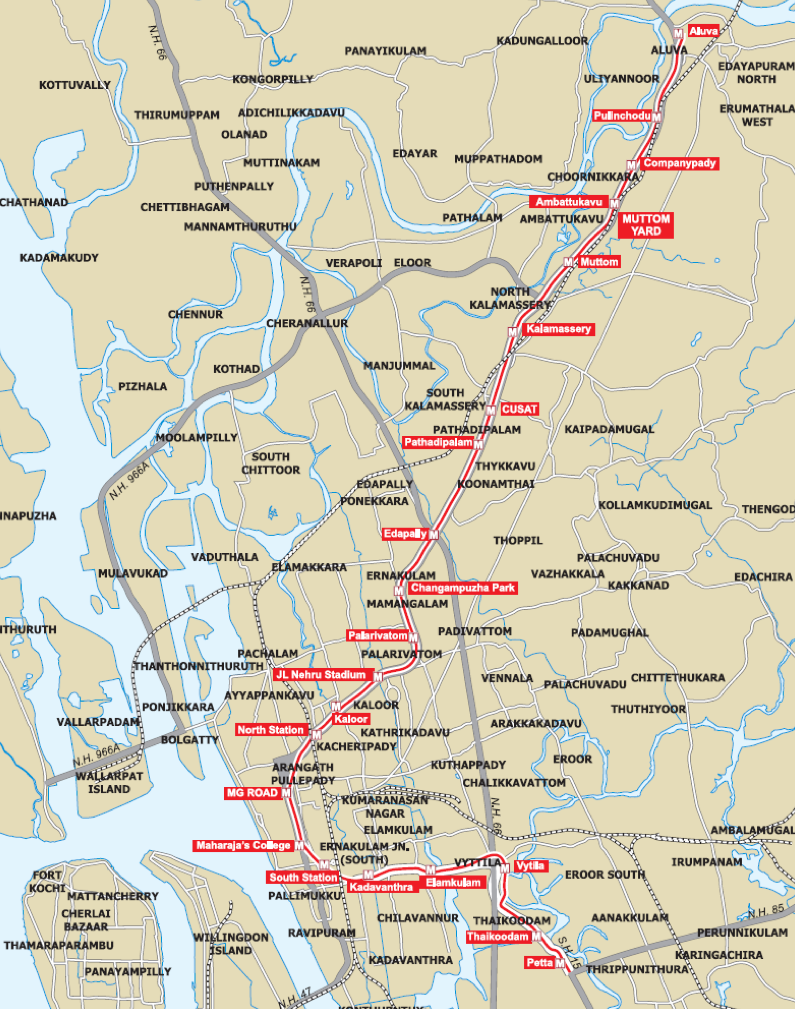 Plan du réseau de Métro - Ligne 1